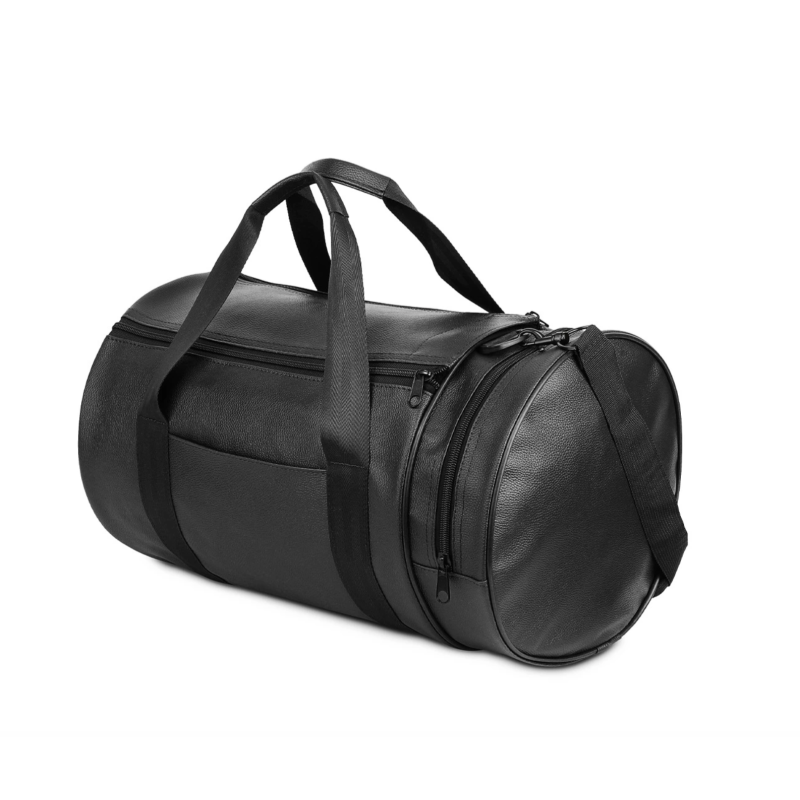 Suni Deri Siyah Spor Çantası 